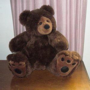 1 foot tall sitting plush bear , clean(#EV689)